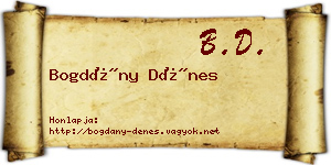 Bogdány Dénes névjegykártya