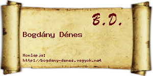 Bogdány Dénes névjegykártya