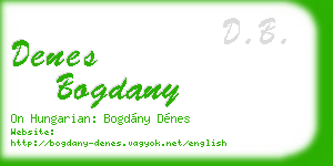 denes bogdany business card