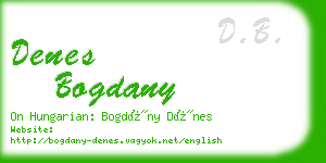 denes bogdany business card